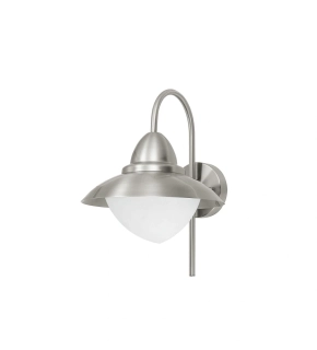 Nástenné svietidlo Eglo SIDNEY - 83966, 1×60W/E27, IP44, v 37 cm, brúsená oceľ/matné sklo