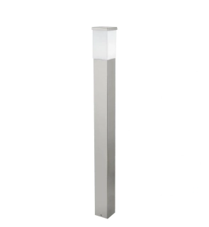 Stĺpikové svietidlo Eglo CALGARY - 86389, 1×60W/E27, IP44, v 110 cm, brúsená oceľ/opálové sklo