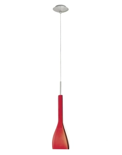BE287671 zavesne svietidlo 1x40W/G9, d11cm, matny nikel/ handarbeit cerveno-cierno-biele sklo