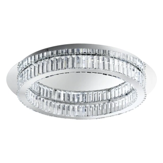 BE239014 stropne svietidlo 36W/LED/WW/3800lm, d70cm, chrom/kristal ciry