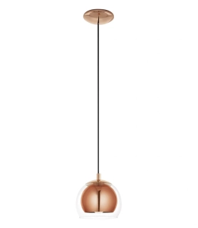 BE294589 zavesne svietidlo 1x60W/E27, d19cm, farba medi/cire sklo