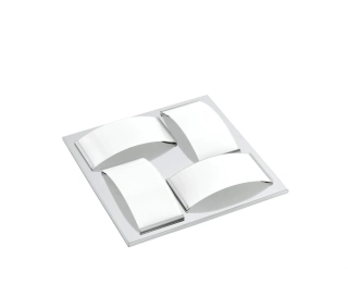BE294884 stropne svietidlo 4x5,4W/LED/WW/2040lm, IP44, 32x32cm, chrom/leskle sklo