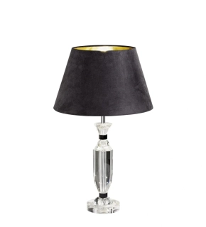 BE294082 stolne svietidlo 1x60W/E27, v63cm, ciry kristal/cierny textil/zlata