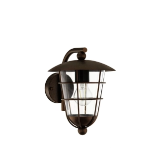 Nástenné svietidlo Eglo PULFERO 1 - 94855, 1×60W/E27, IP44, v 28 cm, oceľ/hnedá/číry akryl