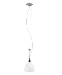 BE288215 zavesne svietidlo 1x40W/E14, d16cm, matny nikel/ handarbeit dekoracne sklo matne