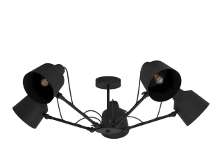 BE299667 stropne svietidlo 5x40W/E27, d105cm, cierna ocel, Industrial design