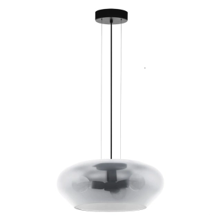 BE239658 zavesne svietidlo 3x20W/E27, d50cm, cierna ocel/dymove sklo