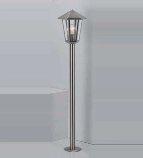 Stĺpikové svietidlo Globo PORTO I - 3175, 1×60W/E27, v 105 cm, IP44, ušľachtilá oceľ/číre sklo
