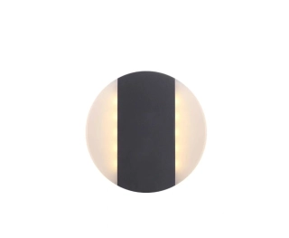 Nástenné svietidlo Globo MOONLIGHT - 34166, 11,6W/LED/3000K/680lm, IP44, d 17 cm, hliník/čierna/matný akryl