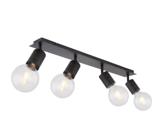 Stropné svietidlo Globo HERMINE - 54030-4, 4×60W/E27, s 80 cm, čierny kov, Retro dizajn
