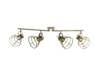 Stropné svietidlo Globo GRAMMY - 54019-4L, 4×40W/E27, s 78 cm, sivý kov/sivý textilný kábel, Vintage dizajn