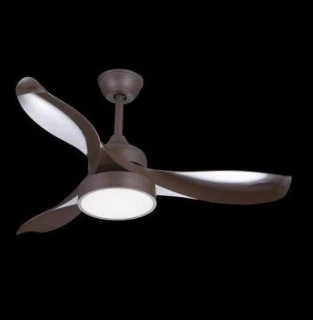 Stropné svietidlo s ventilátorom Globo RAMONA - 03610, 18W/LED/4K/990lm, d 107 cm, v 45 cm, hnedá/matné sklo, diaľkový ovládač, vhodné do 20 m2