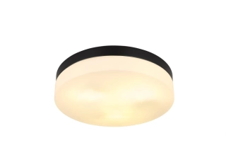 Stropné svietidlo Globo VRANOS - 32113B, 3×40W/E27, IP44, d 30 cm, čierna/matné sklo
