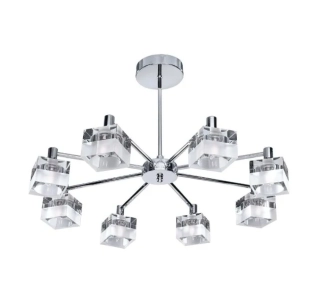 BS16678-8CC luster 8x40W/G9, d56cm, chrom/cire-matne sklo