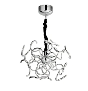 Závesné svietidlo Searchlight OCTO - 7018-18CC, 18×14W/G4, d 55 cm, chróm/čierny zamat