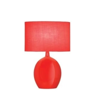 Stolné svietidlo Searchlight BALLOON - EU1820RE, 1×60W/E14, v 58 cm, červená keramika/červený textil