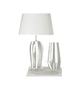 AA1LGS0101B stolne svietidlo 1x100W/E27, v60cm, ciro-biele sklo/biely textil, Handmade in Italy