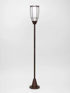 AB141985/55 exterier.stlpikove svietidlo, industrial design 1x60W/E27, IP23, v100cm, rustik.farba/opal.sklo