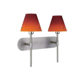 AB180492/07 nastenne svietidlo 2x40W/E14, cca32cm, chrom/nikel/cerveno-oranzove sklo