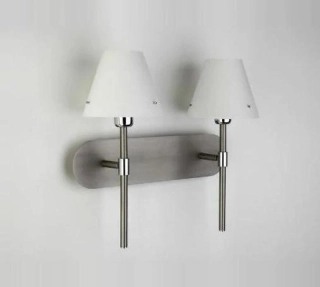 AB180492/77 nastenne svietidlo 2x40W/E14, cca32cm, chrom/nikel/opal.sklo