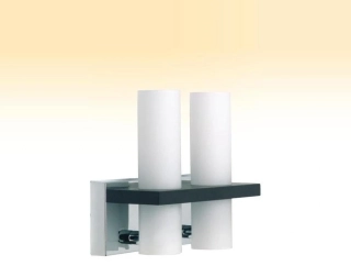 AB190004/76 nastenne svietidlo 2x40W/E14, v19cm, nikel/tmave drevo/matne sklo