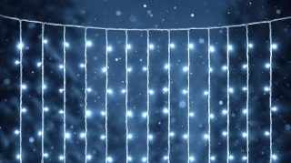 Svetelná girlanda IPB - LED-PLRS-1926-2,6x1,5M-240V-W-W, svetelný záves/494 LED, biely kábel/studena biela, outoor/indoor