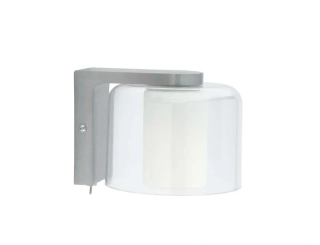 AB105311/21 nastenne svietidlo 1x40W/E14, 13x15cm, bruseny chrom/matne sklo/ciry akryl