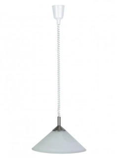 AB173578/13 zavesne stahovacie flexi svietidlo 1x100W/E27, d38cm, mat.nikel/alabastr.sklo