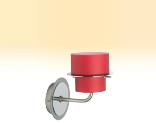 AB1G23011/71 nastenne svietidlo 1x40W/G9, v20cm, nikel/chrom/cervene sklo