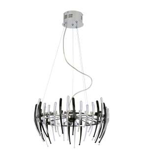AB1G88392/76 zavesne / luster svietidlo 12x20W/G4, d53cm, chrom/ciro-cierne sklene rebra
