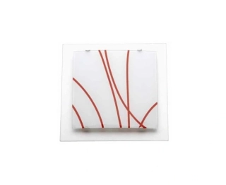 AB1G90376/71 nastenne svietidlo 1x40W/G9, 19x19cm, titan/dekoracne bielo-cervene sklo