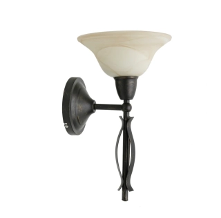 AB181910/58 nastenne svietidlo, retro design 1x75W/E27, v40cm, ant.hneda/alabastrove sklo hnede