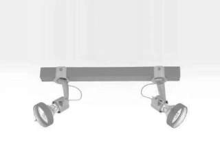 AB1G18929/73 ČB nastenne svietidlo 2x50W/GU10, s34cm, strieborna/modra