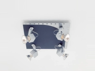 AB1G19735A73 stropne svietidlo 4x50W/GU10, 27x27cm, chrom/modra
