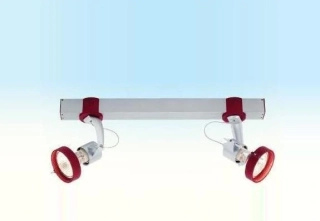 AB1G18929/71 nastenne svietidlo 2x50W/GU10, s34cm, strieborna/cervena