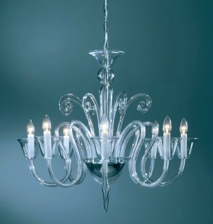Luster Preciosa CRYSTAL SYMPHONY - PRCAS5263/00/008, LA SCALA, 8×40W/E14, d 78 cm, chróm/číre sklo