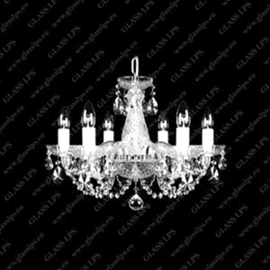 AG1L11 125/08/3-K luster 8x40W/E14, 53x52cm, 5kg, Bohemia Crystal Li.Ba, sklenene ramena, kopyta cire, NIKEL, lipna