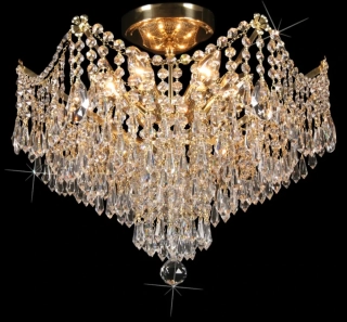 AG1L15 831/06/3 stropne svietidlo 6x40W/E14, 50x40cm, 4.5kg, Bohemia Crystal Li.Ba dropsy cire, mosadz