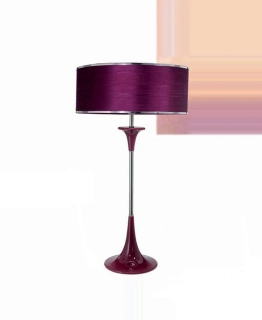 Stolné svietidlo ALUMBRA CERAMICA - 1S02279/0 F0749-A, 1×60W/E27, v 73 cm, chróm/fialová keramika/fialový textil