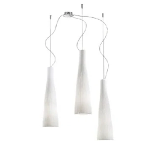 AR13423-3-B zavesne svietidlo 3x75W/E27, d16cm, chrom/dekoracne biele sklo, Handmade in Italy