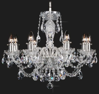 AG1L11 009/08/1-A lip. luster 8x40W/E14, d64/v47cm, 6kg, Bohemia Crystal Li.Ba, sklenene ramena, vachtle cire, SILVER lipna