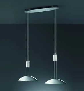 BT2327010206 zavesne svietidlo 2x15W/LED/3500K, s82cm, chrom/matne sklo  