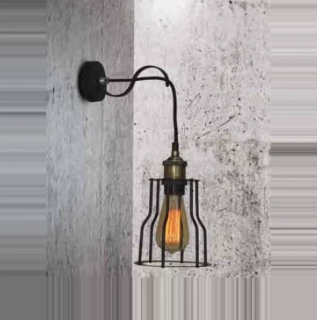 Stropné svietidlo Homelighting PARI+TUKO - 77-3366-19, nástenné/, 1×60W/E27, d 15 cm, antická mosadz/čierny kov