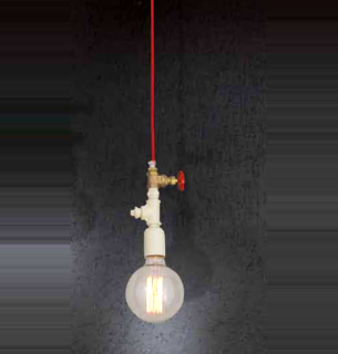 Závesné svietidlo Homelighting HIKARI - 77-2786-89, 1×60W/E27, biely kov/červený kábel