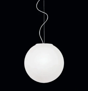 AR15488-40-B zavesne svietidlo 1x75W/E27, d40cm, biely kov/opal.sklo