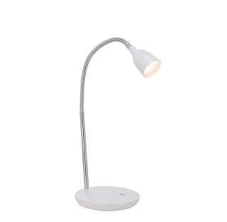 Stolné svietidlo Brilliant ANTHONY - G92935/05, 1×2,4W/LED/3K/200lm, v 40 cm, biely akryl/chróm