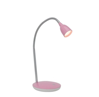 Stolné svietidlo Brilliant ANTHONY - G92935/17, 1×2,4W/LED/3K/200lm, v 40 cm, ružový akryl/chróm