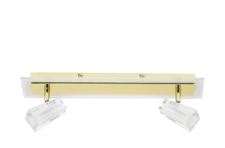AB1G57229/12 nastenne svietidlo 2x40W/G9, s44cm, lestena mosadz/cire-matne sklo