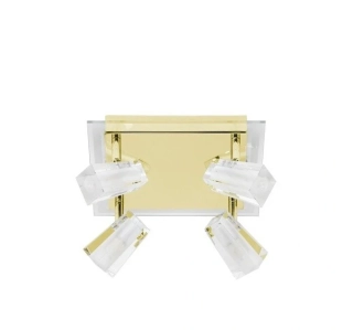 AB1G57235/12 stropne svietidlo 4x40W/G9, 24x24cm, lestena mosadz/cire-matne sklo