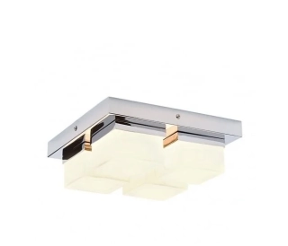 AE234277 stropne svietidlo 4x28W/G9, IP44, 26x26cm, chrom/opal.duplex.sklo